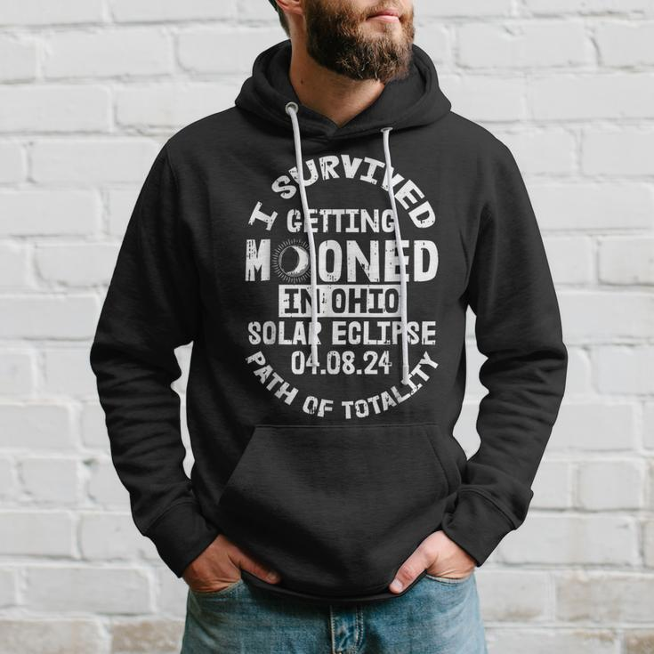 I Survived Getting Mooned In Ohio Solar Eclipse April 8 2024 Hoodie Gifts for Him