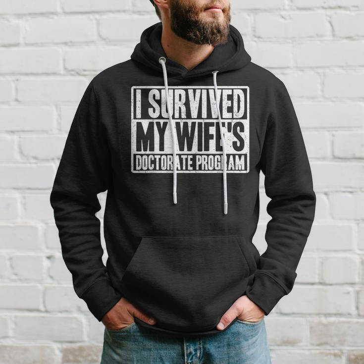 I Survived My Wife's Doctorate Program Phd Husband Hoodie Gifts for Him