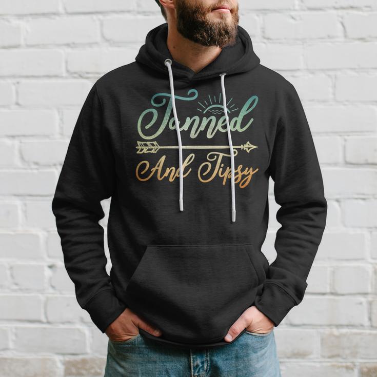 Tanned And Tipsy Tropical Vacation Beach Essentials Hoodie Gifts for Him