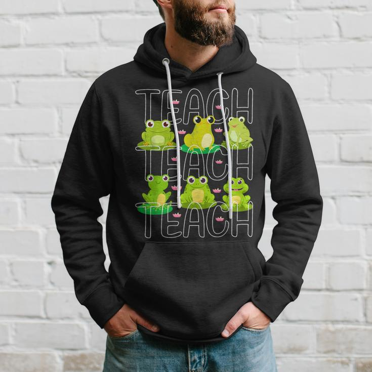 Teacher Cute Frogs Pet Animal Lover Teaching School Student Hoodie Gifts for Him