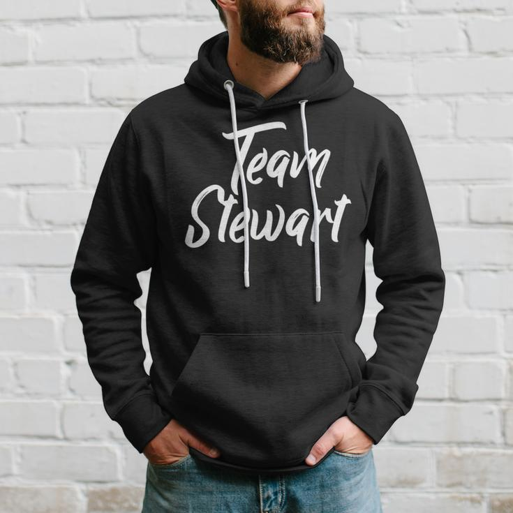 Team Stewart Last Name Of Stewart Family Brush Style Hoodie Gifts for Him
