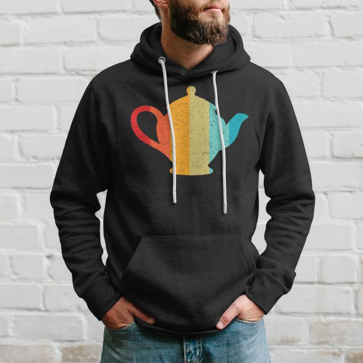 Teapot Silhouette Retro Vintage Style 70S 80S Distressed Hoodie Gifts for Him