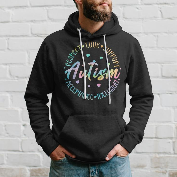 Tie Dye Respect Love Support Acceptance Autism Awareness Hoodie Gifts for Him