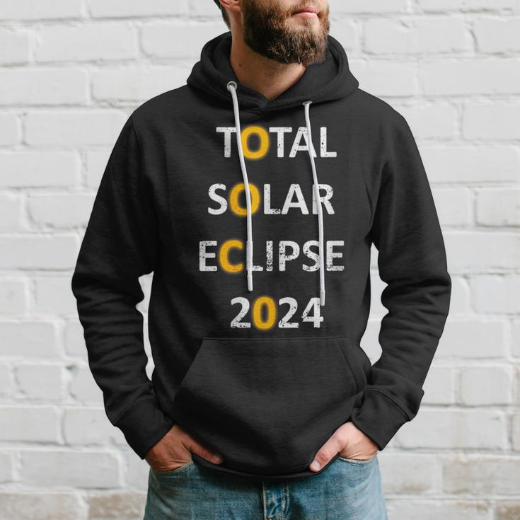 Total Solar Eclipse 2024 America Event Distressed Hoodie Gifts for Him
