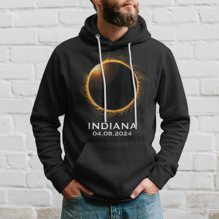 Total Solar Eclipse 2024 April Totality 04082024 Indiana Hoodie Gifts for Him