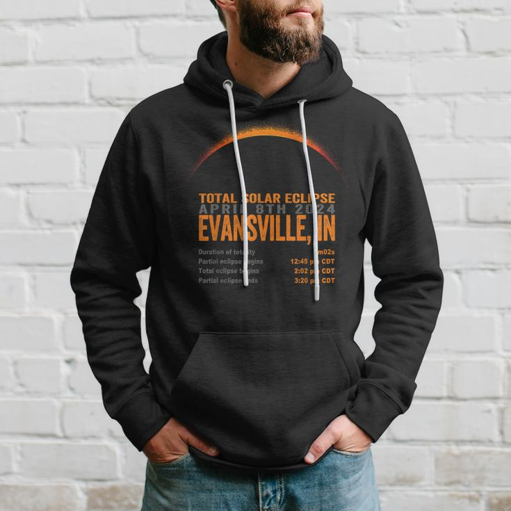 Total Solar Eclipse 2024 Evansville Indiana Path Of Totality Hoodie Gifts for Him