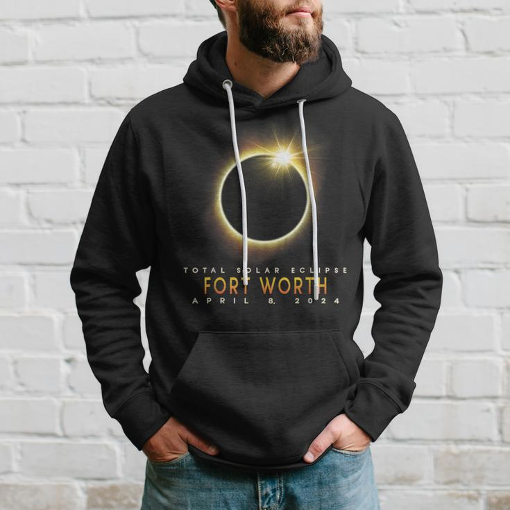 Total Solar Eclipse 2024 Fort Worth April 8 2024 Moon Hoodie Gifts for Him