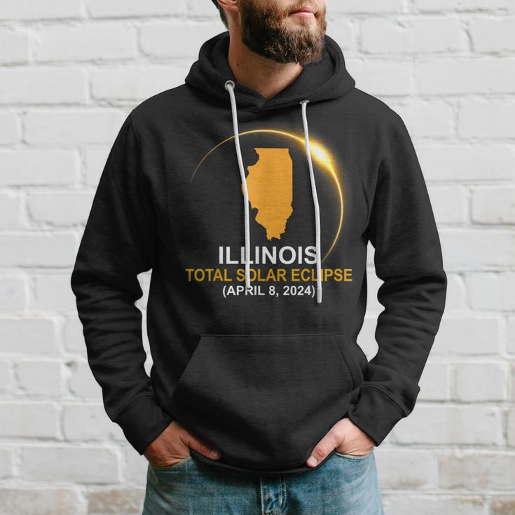 Total Solar Eclipse 2024 Illinois State Solar Eclipse Hoodie Gifts for Him