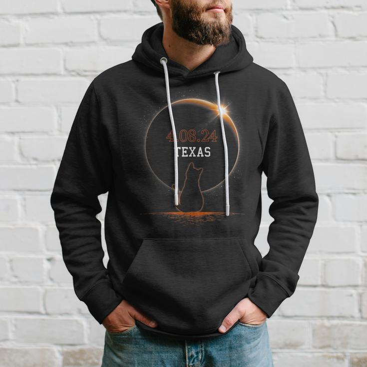 Total Solar Eclipse 2024 State Texas Cat Total Solar Eclipse Hoodie Gifts for Him