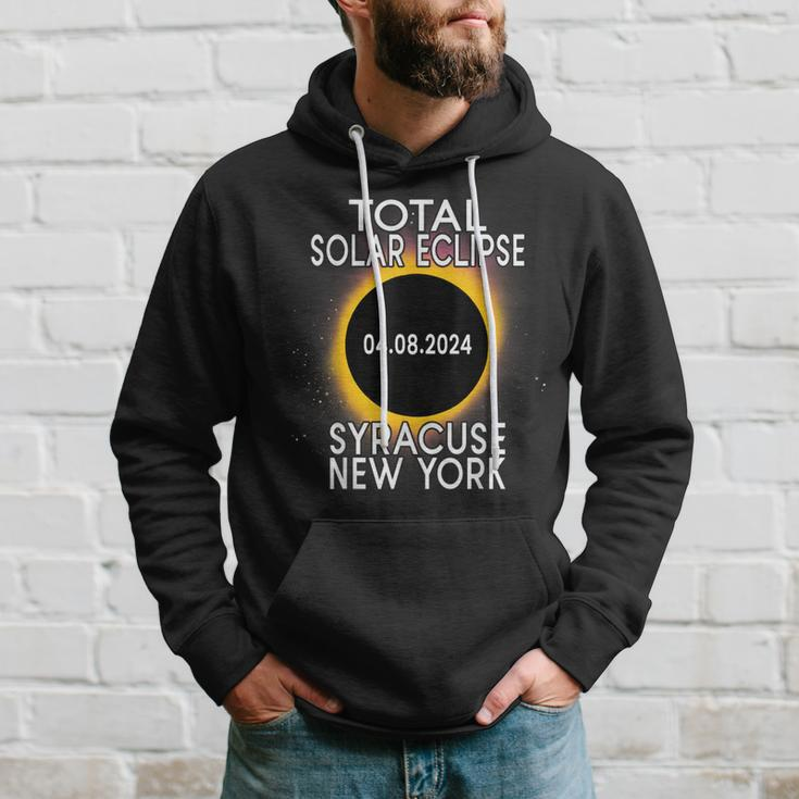 Total Solar Eclipse 2024 Syracuse New York Ny Memorabilia Hoodie Gifts for Him