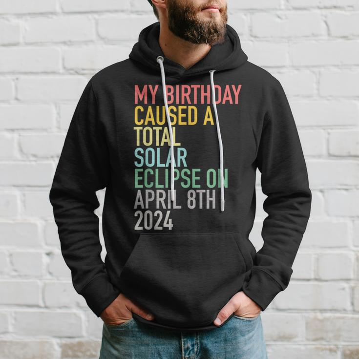 Total Solar Eclipse 4-8-2024 April 8Th Birthday Astrology Hoodie Gifts for Him