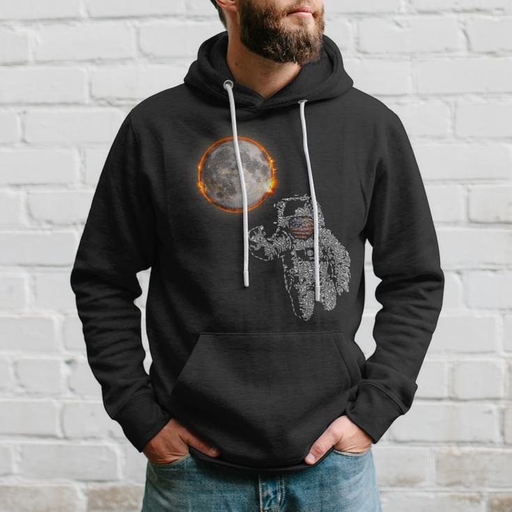 Total Solar Eclipse April 4 2024 Astronaut Hoodie Gifts for Him