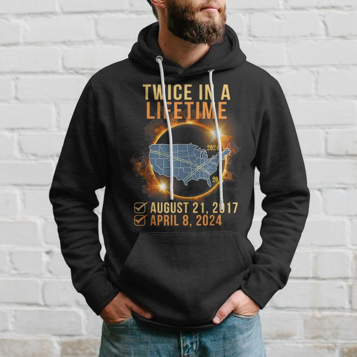 Total Solar Eclipse Clothing Twice In Lifetime April 8 2024 Hoodie Gifts for Him