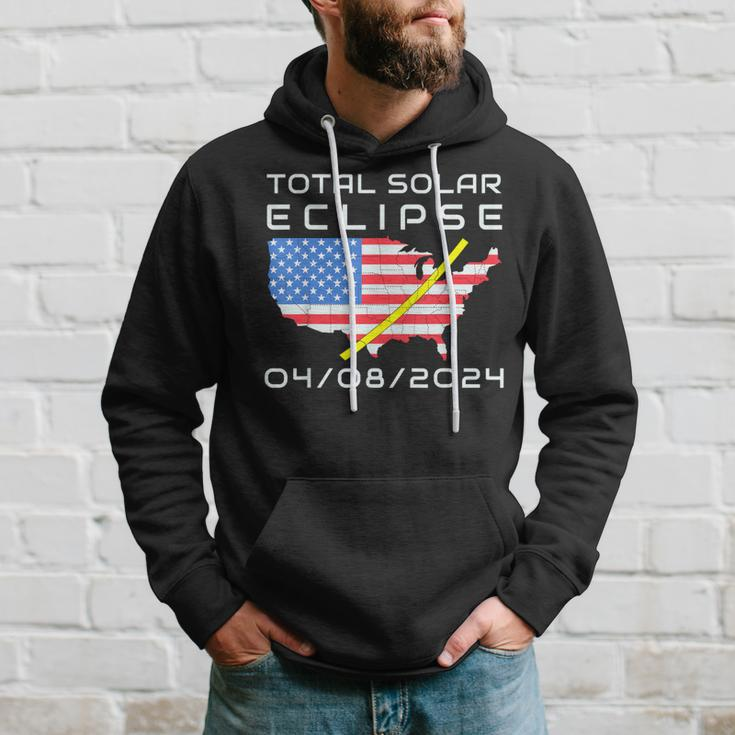 Total Solar Eclipse Path Totality America Map 8 April 2024 Hoodie Gifts for Him