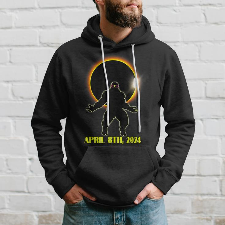 Total Solar Eclipse Sasquatch Wearing Solar Eclipse Glasses Hoodie Gifts for Him