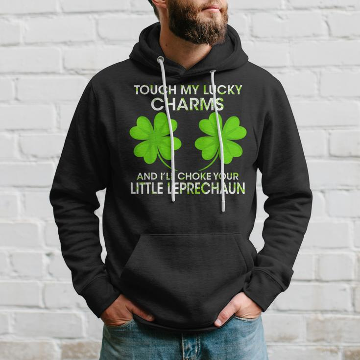 Touch My Lucky Charms And I'll Choke Your Little Leprechaun Hoodie Gifts for Him