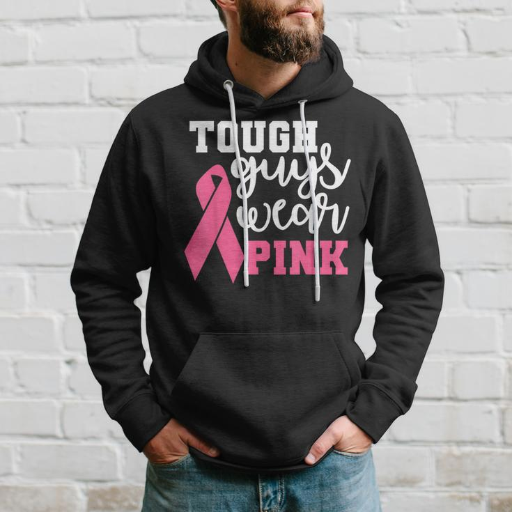 Tough Guys Wear Pink Breast Cancer Warrior Support Squad Hoodie Gifts for Him