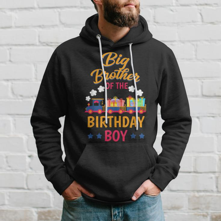 Train Bday Party Railroad Big Brother Of The Birthday Boy Hoodie Gifts for Him