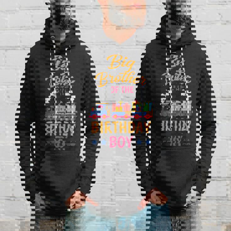 Train Bday Party Railroad Big Brother Of The Birthday Boy Hoodie Gifts for Him