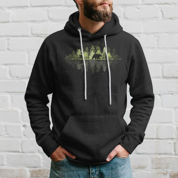 Trees Reflection Wildlife Nature Animal Bear Outdoor Forest Hoodie Gifts for Him