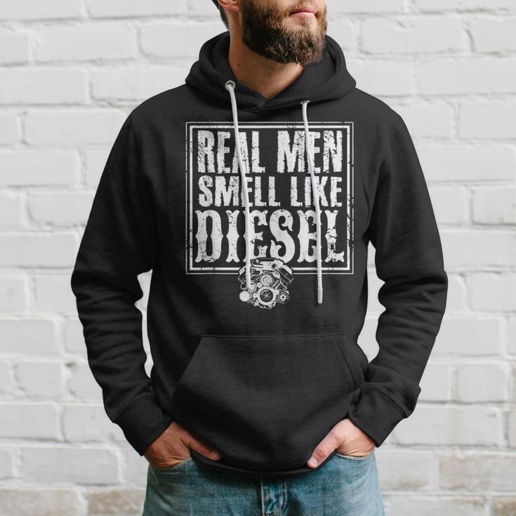 Trucker Mechanic Farmer Real Smell Like Diesel Hoodie Gifts for Him