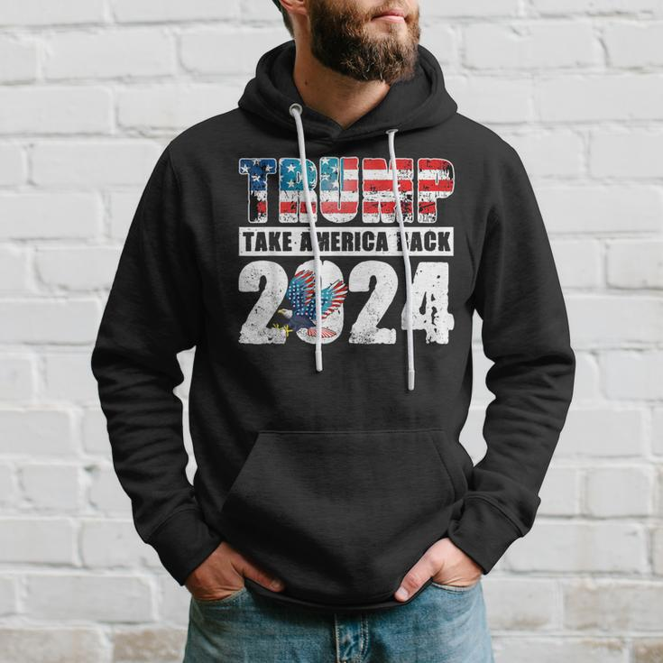 Trump 2024 Flag Take America Back 4Th Of July Trump 2024 Hoodie Gifts for Him