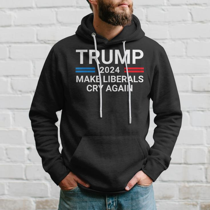 Trump 2024 Make Liberals Cry Again American Flag Hoodie Gifts for Him