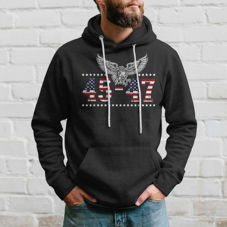Trump 2024 President 45 And 47 American Flag Trump 2024 Hoodie Gifts for Him