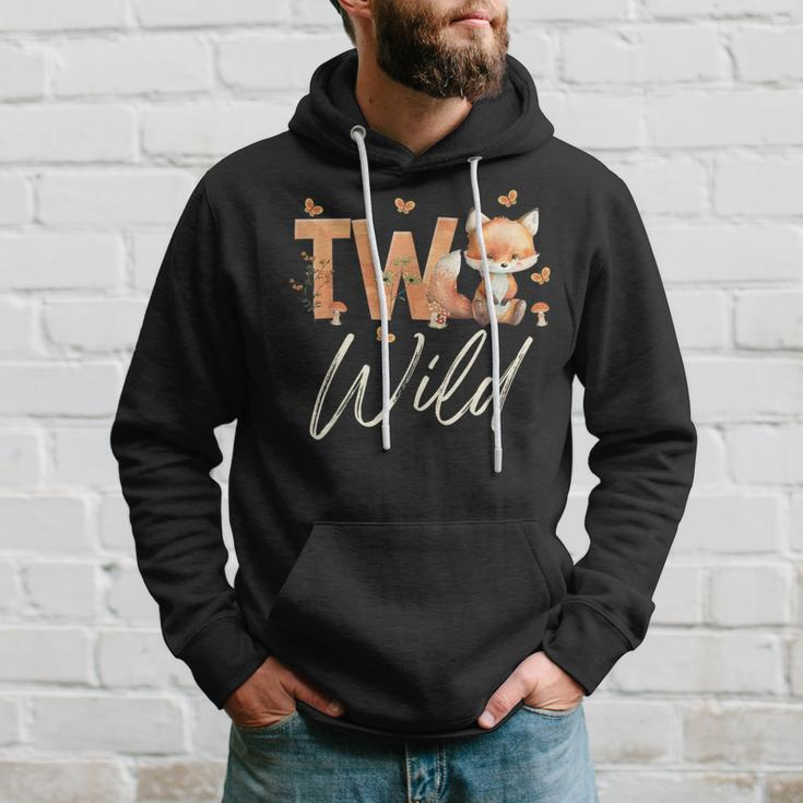 Two Wild Fox Woodland Animal 2Nd Birthday 2 Year Old Hoodie Gifts for Him