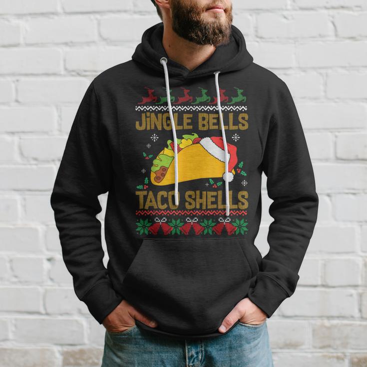 Ugly Christmas Fast Food Joke Jingle Bells Taco Shells Hoodie Gifts for Him