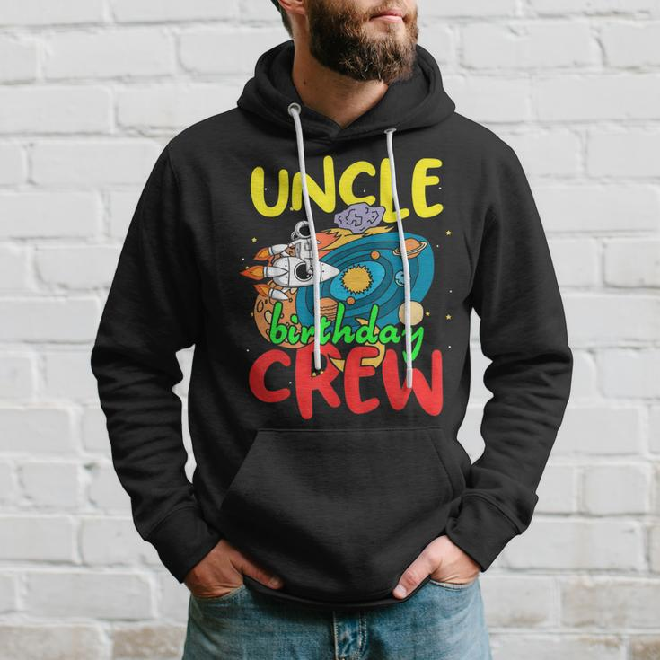 Uncle Birthday Crew Outer Space Planets Universe Party Hoodie Gifts for Him