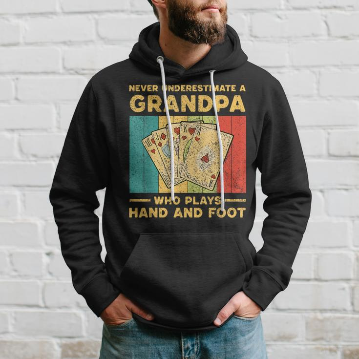 Never Underestimate A Grandpa Who Plays Hand And Foot Hoodie Gifts for Him