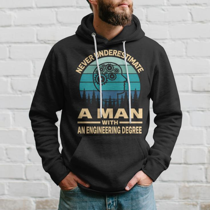 Never Underestimate A Man With An Engineering Degree Hoodie Gifts for Him