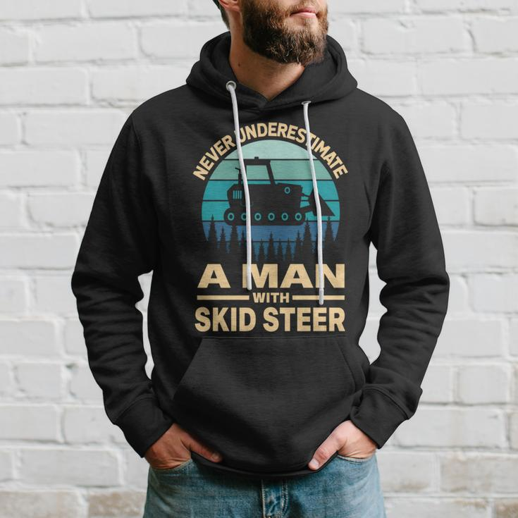 Never Underestimate A Man With A Skid Sr Construction Hoodie Gifts for Him