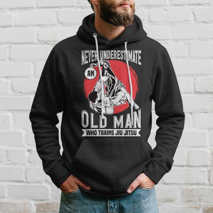 Never Underestimate An Old Guy Who Trains Jiu Jitsu Hoodie Gifts for Him