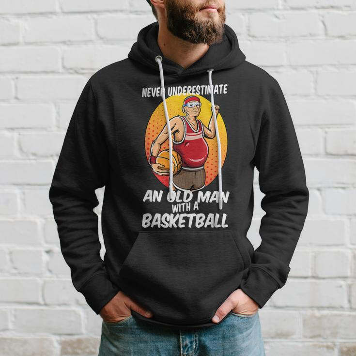 Never Underestimate An Old Man With A Basketball For Players Hoodie Gifts for Him