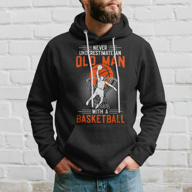 Never Underestimate An Old Man With A BasketballHoodie Gifts for Him