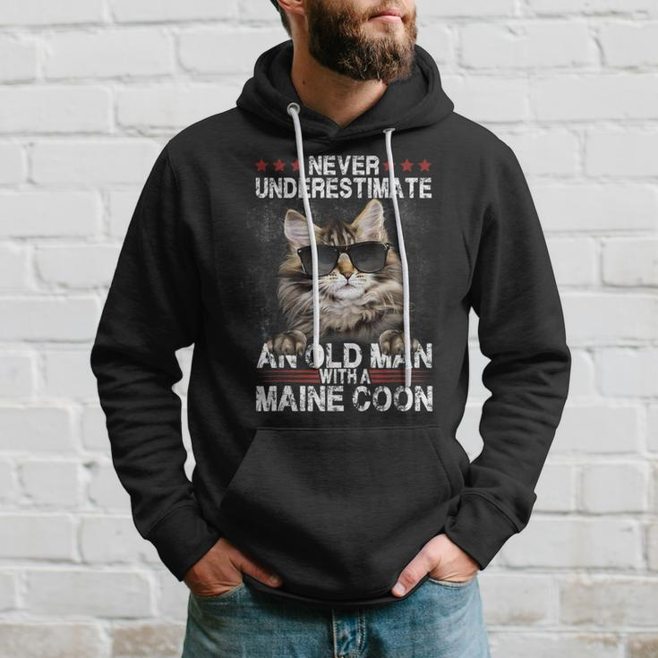 Never Underestimate An Old Man With A Maine Coon Cat Lovers Hoodie Gifts for Him