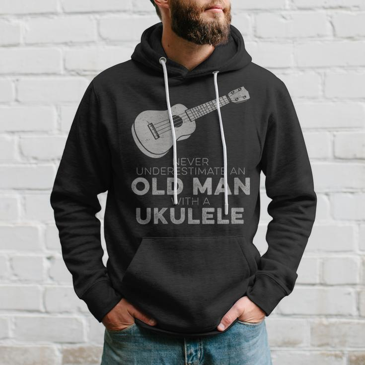 Never Underestimate An Old Man With A Ukulele Humor Hoodie Gifts for Him