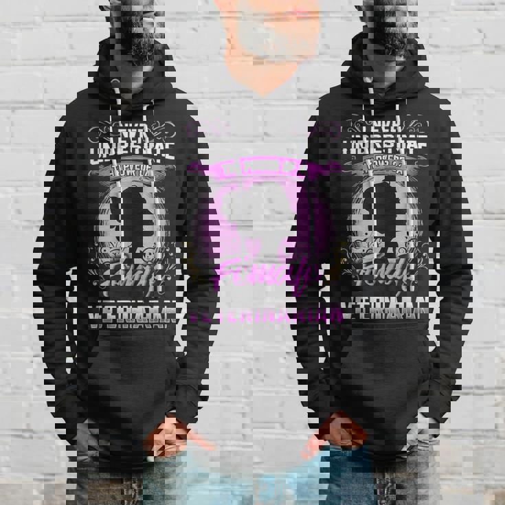 Never Underestimate The Power Of A Female Veterinarian Hoodie Gifts for Him