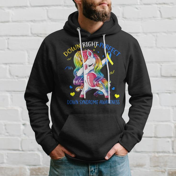 Unicorn Down Right Perfect Down Syndrome Awareness Hoodie Gifts for Him