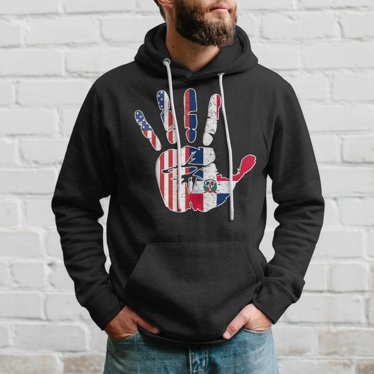 Usa Dominican Republic Handprint Flag Us Dominican Republic Hoodie Gifts for Him