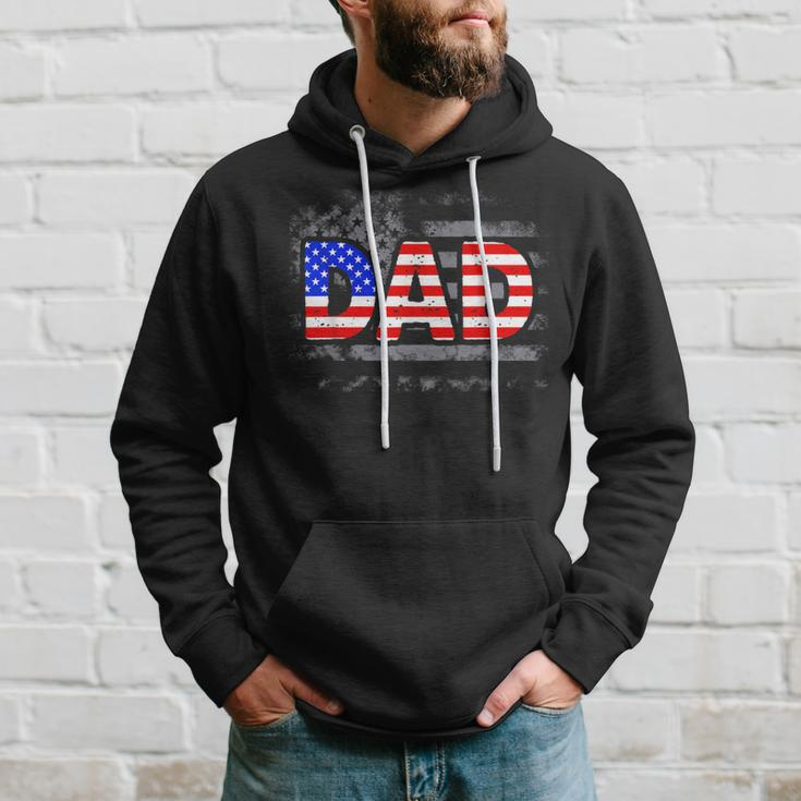 Usa Patriotic Dad Father's Day American Flag 4Th Of July Dad Hoodie Gifts for Him