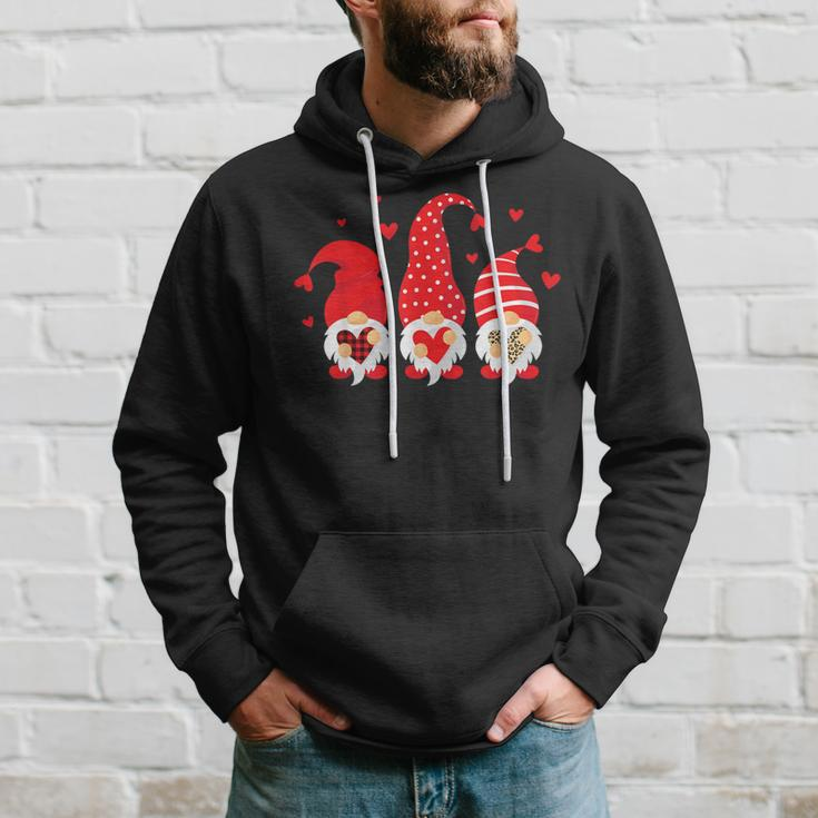 Valentine Gnomes Holding Heart Leopard Happy Valentine Girls Hoodie Gifts for Him