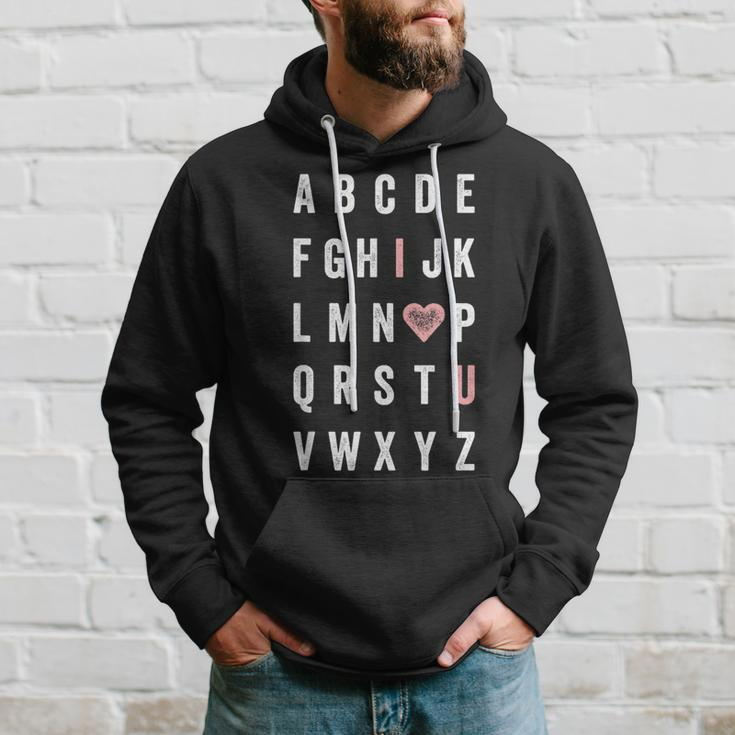 Valentine's Day Abc I Love You With Heart Teacher Hoodie Gifts for Him