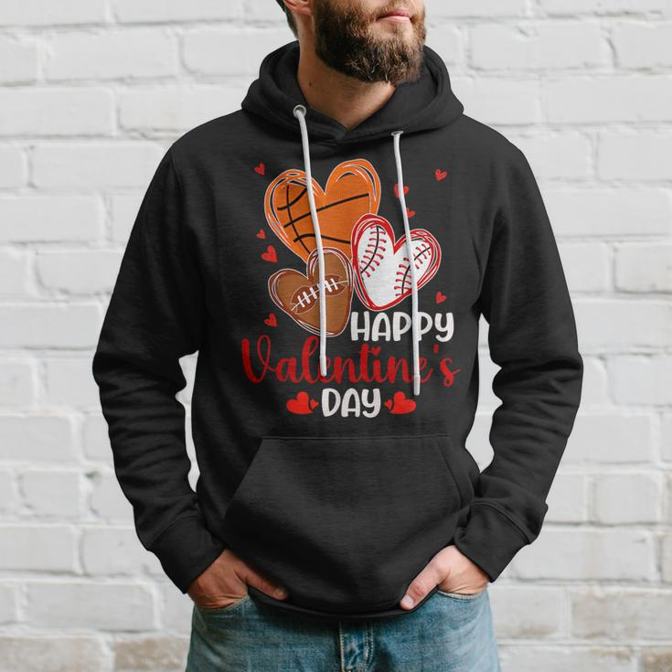 Valentines Day Happy Basketball Baseball Football Boys Mens Hoodie Gifts for Him