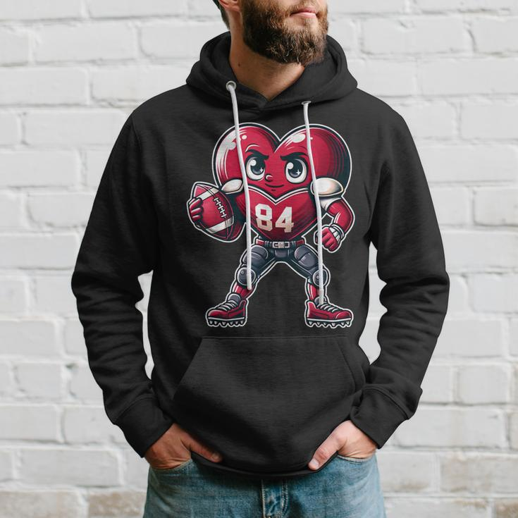 Valentine's Day Heart Football Team Player Hoodie Gifts for Him