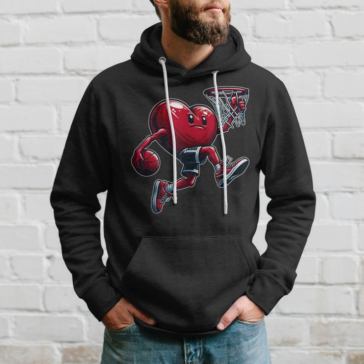 Valentine's Day Heart Slam Dunk Basketball Team Player Hoodie Gifts for Him