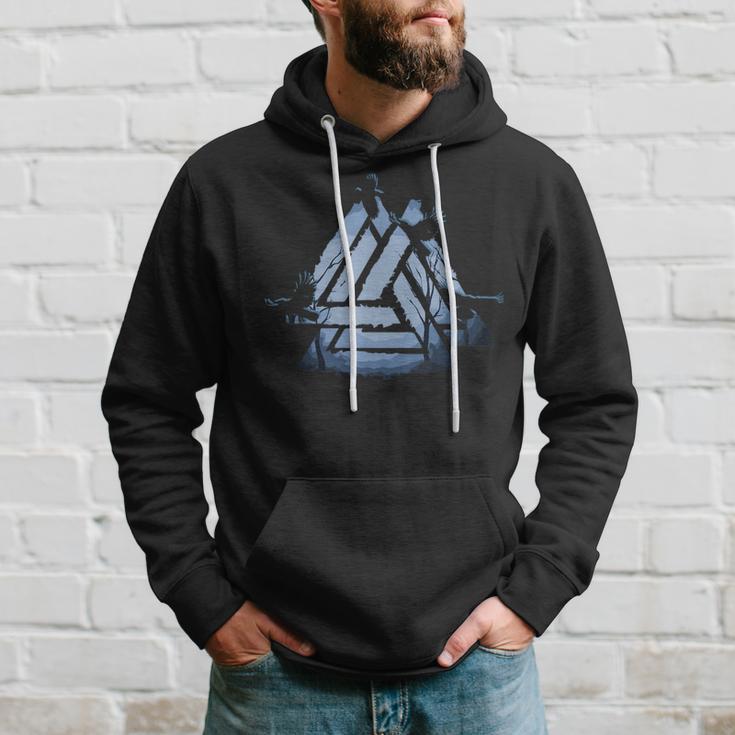 Valknut Symbol Ravens Odin's Wotan Knot Walhallaiking Hoodie Geschenke für Ihn