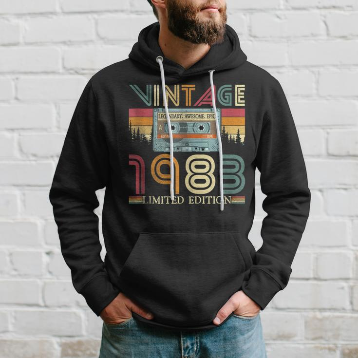 Vintage 1983 Cassette Tape 40 Year Old 40Th Birthday Hoodie Gifts for Him